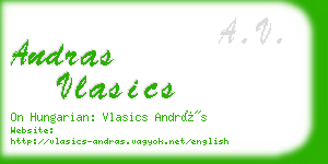 andras vlasics business card